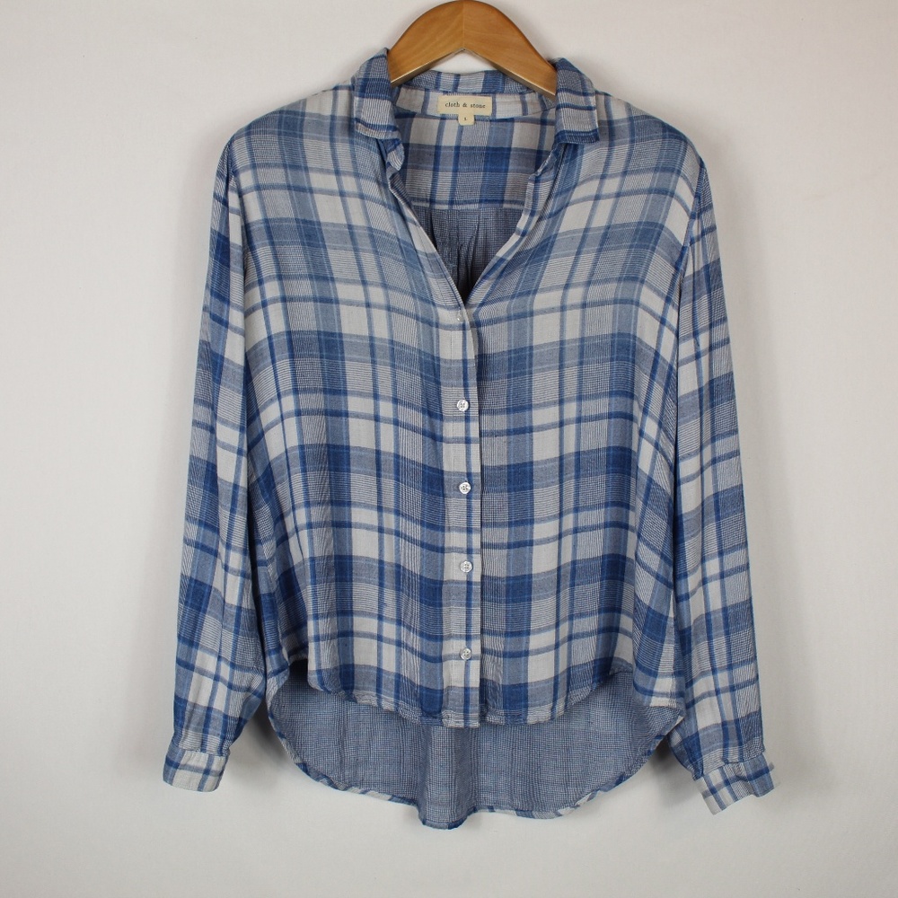 Cloth & Stone | Plaid button down shirt L